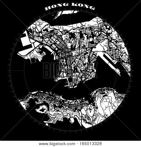 Hong Kong Compass Design Map