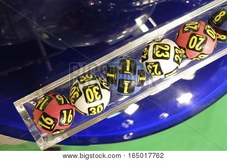Lottery Balls During Extraction