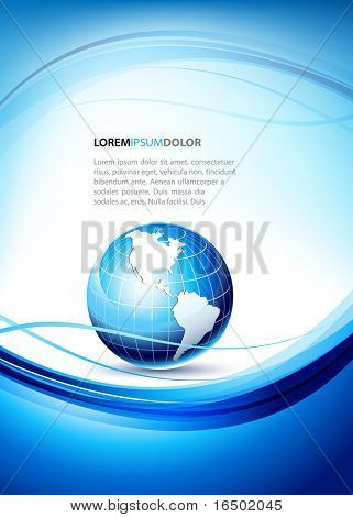 Template Design elegante con icona globo terra 3D