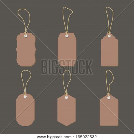 A set of vector old cardboard paper vintage tags - vector
