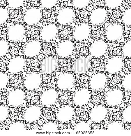 Semaless retro floral baroque black and white ornament