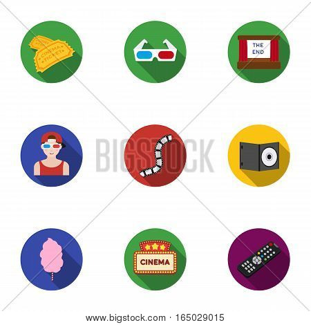 Films and cinema set icons in flat style. Big collection of films and cinema vector symbol stock