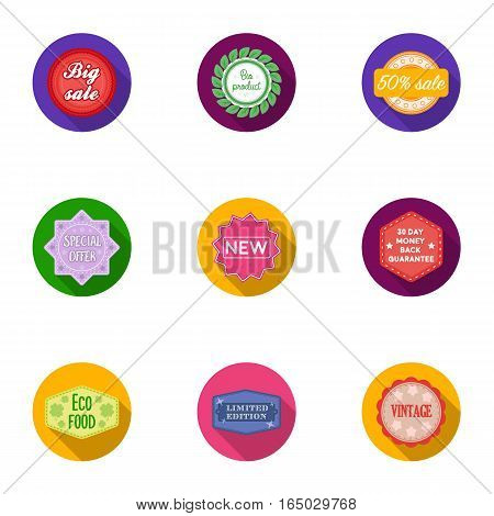 Label set icons in flat style. Big collection of label vector symbol stock
