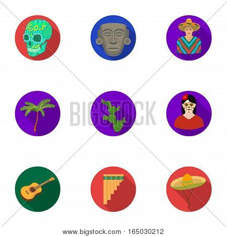 Mexico country set icons in flat design. Big collection of mexico country vector symbol stock illustration