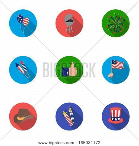 Patriot Day set icons in flat style. Big collection of Patriot Day vector symbol stock