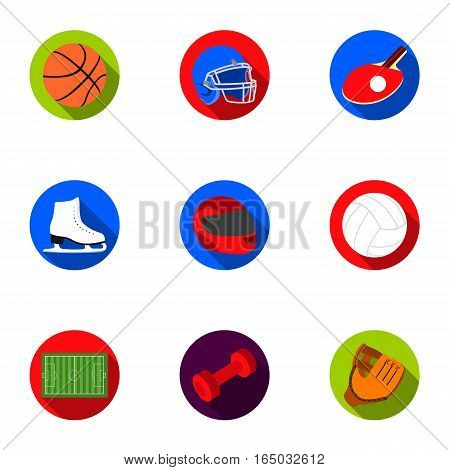 Sport and fitness set icons in flat style. Big collection of sport and fitness vector symbol stock