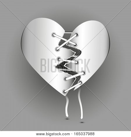 Torn heart image
Abstract author design style paper lace rivet sew valentines hope two half scar handmade eps10 stock vector illustration card