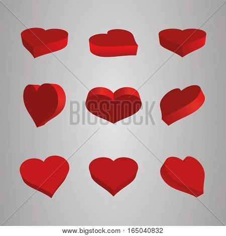 Heart Icons Set, ideal for valentines day and wedding vector