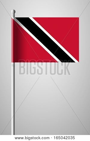 Flag Of Trinidad And Tobago. National Flag On Flagpole