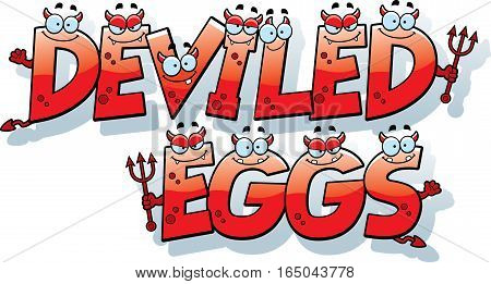 Cartoon Deviled Eggs Text