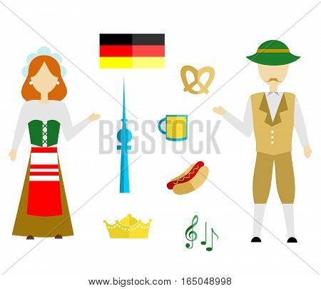 set in the style of a flat design on the theme of germany.