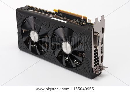 New Modern Gaming Graphics Card On White