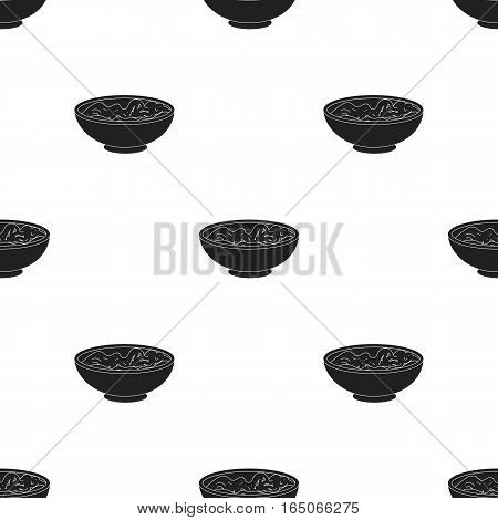 Udon icon in  black style isolated on white background. Sushi pattern vector illustration. - stock vector