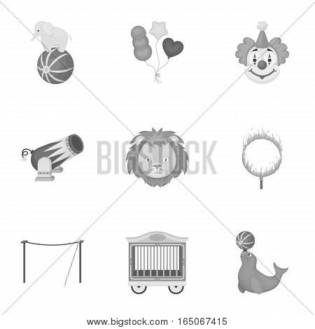 Circus set icons in monochrome style. Big collection of circus vector symbol stock