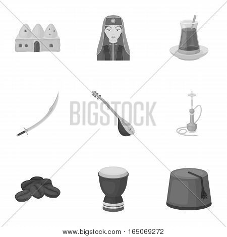 Turkey set icons in monochrome style. Big collection of Turkey vector symbol stock