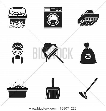 Cleaning set icons in black style. Big collection of cleaning vector symbol stock