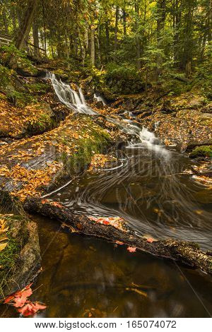 One of the many gorgeous waterfalls in Bracebridge Ontario Canada. Taken during Autumn Fall.