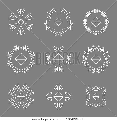 abstract white line arrow icon logos set,vector Illustration EPS10