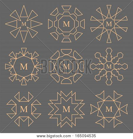 abstract line design company monogram set,vector Illustration EPS10