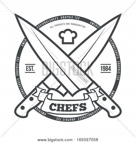 Chefs Vintage T-shirt graphics print vector illustration