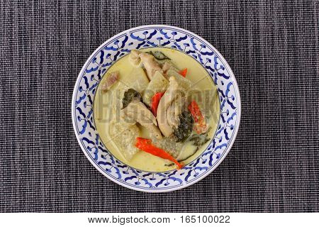 Green Chicken Curry In Coconut Milk With Winter Melon .