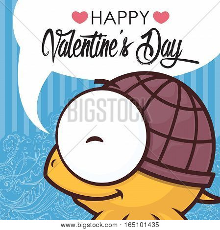 Valentines day greeting card set with funny animal character.