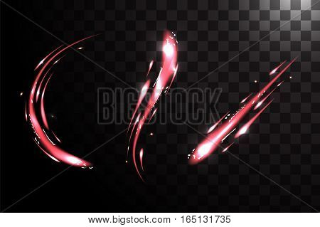 Vector Bright Neon Lines Set.
