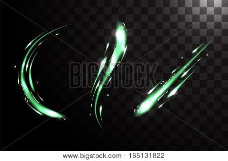 Vector Bright Neon Lines Set.