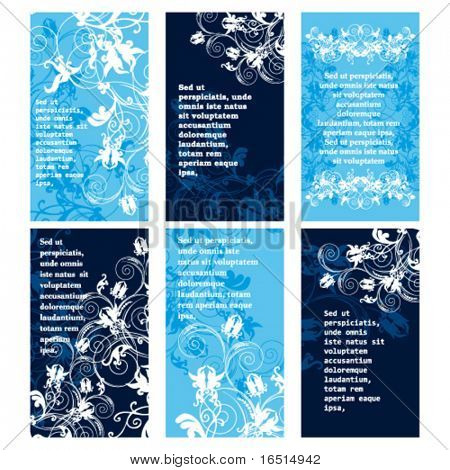 Modelos de cartões de desconto floral.O conjunto vertical.