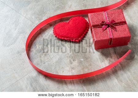 Valentine's Day Background,red Heart With Red White Rose ,ribbon