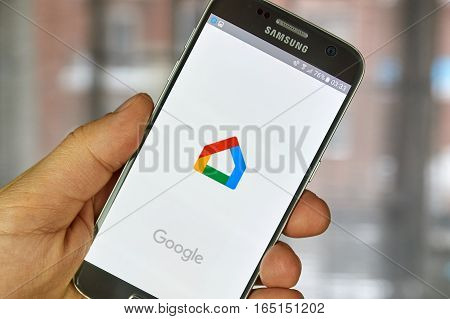 MONTREAL CANADA - DECEMBER 23 2016 : The Google Home app is one app to set up manage and control Chromecast Chromecast Audio and Google Home devices