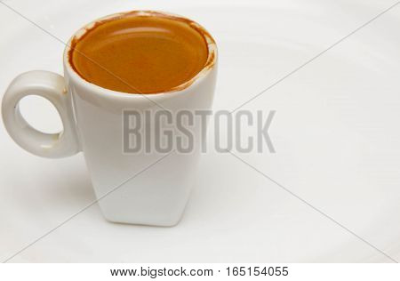 cup of coffee on white background, breakfast