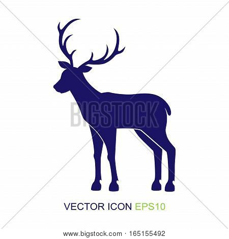 Silhouette of deer. Wild nature. Silhouette of deer and wildlife. logo. icon. Vector illustration.