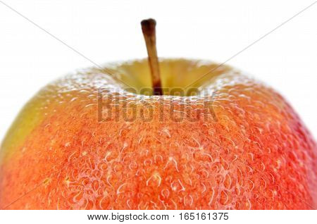 Wet, Ripe Apples Isolated On A White Background