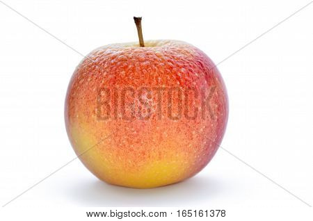 Wet, Ripe Apples Isolated On A White Background