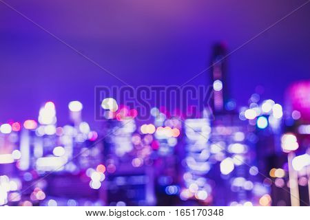 abstract urban cityscape bokeh ligjt in twilight time - can use to display or montage on product