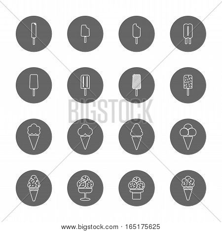 ice cream thin line icons set,vector Illustration EPS10