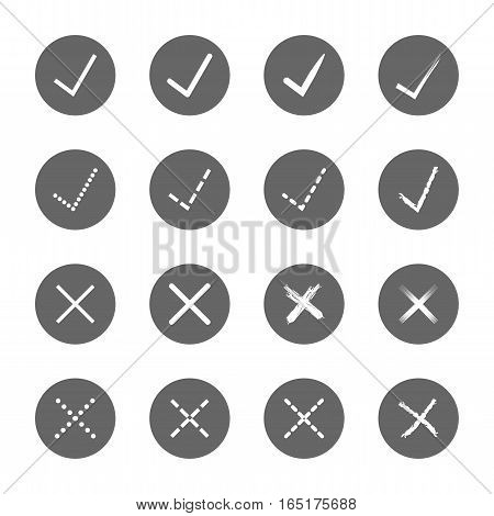 check mark right and wrong icons set,vector Illustration EPS10
