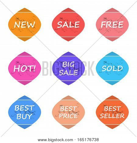 sale and promotion sticker label grunge style set,vector Illustration EPS10