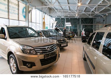 Showroom Of Dealership Chevrolet And Car In It In Kirov City In 2016