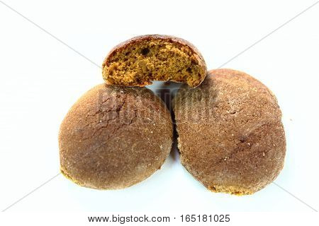 piles of cakes made from rice flour and brown sugar that has been bitten favored by children in Indonesia named 