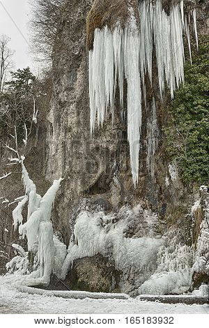 Caves of Valganna - ice waterfall tourist attraction