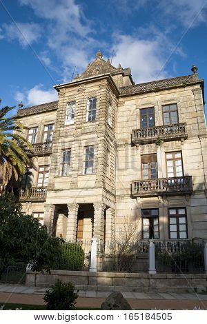 House of Villa Pilar, in Pontevedra, Galicia, Spain. This small palace was built in XIX century and is located next to the Vicenti Gardens