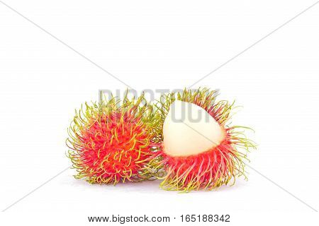 rambutan sweet delicious on white background healthy rambutan tropical fruit food isolated