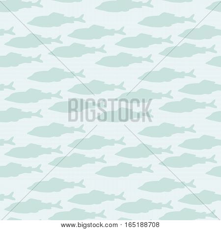 Sea collection seamless pattern. Hand drawn fish. Vector illustration