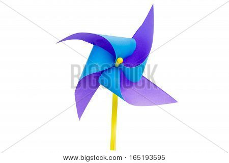 paper windmills isolate on white background with clippingpath