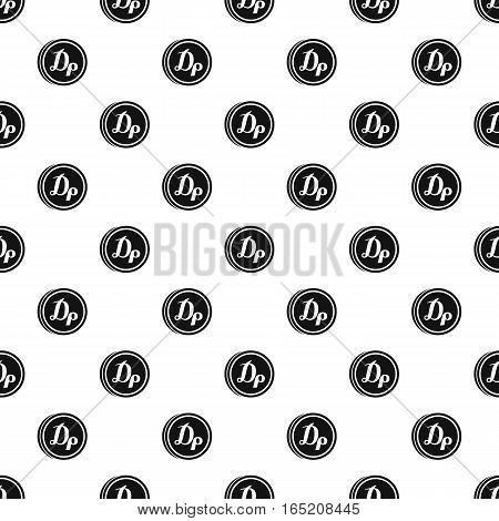 Coin with drachma of Greece sign pattern. Simple illustration of coin with Drachma of Greece sign vector pattern for web