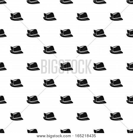 Hat with feather pattern. Simple illustration of hat with feather vector pattern for web