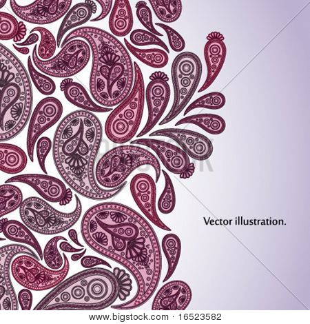 Paisley orientální výzdobou pozadí. Vektorové ilustrace.