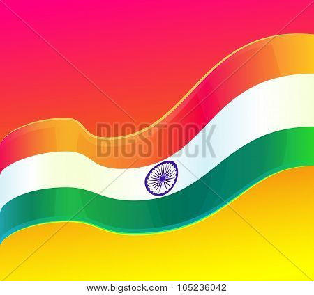 Republic Day in India, 26 January. Vector design element, background with Indian national flag
